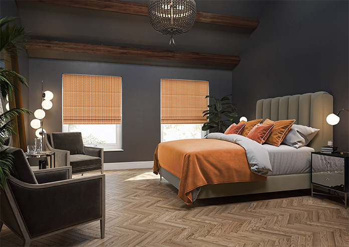 Tiles, Orange - Roman Blind - Image 6